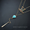 Boho Style 2 Layer Chain Natural Stone Necklace